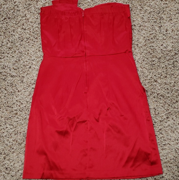 Red Strapless Cocktail Dress - Picture 2 of 2